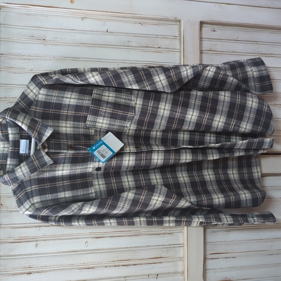 Columbia, men's gray and brown flannel shirt. XL - Picture 1 of 6